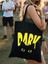 Yellow Dark Cat Design Kalın Kanvas Y2k Bez Çanta, Omuz Çanta, Tote Bag 2