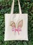 Bow Rabbit, Tavşankurdeleler Y2k Retro Ham Bez Tote Bag Çanta, Pinterest Çanta 1