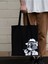 Smoke Cat Tasarım Siyah Kalın Kanvas Bez Çanta, Omuz Çanta, Tote Bag, Unisex Sokak Tarzı 1