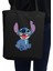 Stitch Tote Bag Bez Çanta Siyah Keten Kalın Bez Çanta Tote Bag Kanvas Omuz Çantası, Shopper Bag 2