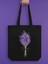 Lavanta Tasarım Siyah Kanvas Tote Bag Bez Çanta, Pinterest Çanta, Kitap Çantası 2