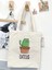 Catcus Cute Animal Kore, Y2k Pinterest Retro Unisex Bez Çanta Tote Bag, Shopper Bag 1
