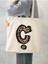 Leopar Ç Harfi Desenli, Y2 Pinterest Retro Bez Çanta Tote Bag, Hediye Çanta 4