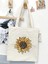 Ay Çiçeği Tasarım Ham Bez Tote Bag Çanta, Pinterest Çanta 1