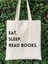 Y2k Eat, Sleep, Read Books Tasarım Ham Bez Tote Bag Çanta, Pinterest Çanta 1