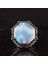 Doğal Taş Yüzük - Sekizgen Tasarım - El Yapımı 925 Ayar Gümüş Takı (Larimar) 4