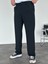 Erkek Baggy Fit Pileli Kumaş Pantolon Siyah 3