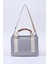 Gri SHK138 2 Bölmeli Kanvas Kumaş Ayarlanabilir Askılı Fermuarlı El, Kol ve Omuz Çantası U:17 G:24 E:10 cm 4