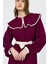 Bordo Biye Detaylı Bebe Yaka Elbise 4413A 4