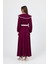 Bordo Biye Detaylı Bebe Yaka Elbise 4413A 5