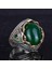Doğal Taş El Yapımı Yüzük - 925 Ayar Gümüş Şık Yüzük (Jade) 5
