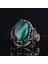 925 Ayar Katı Gümüş Erkek Yüzük, Doğal Malakit Taşı Yüzük, Aslan Başı Erkek Yüzük, Şifa Enerjisi Tasarımı 5
