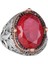 925 Ayar Gümüş Yüzükler Premium Üretilmiş Taşlarla (Kırmızı Paraiba Üretilmiş Taş) 1