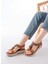 DM-608 Taba Taşlı Arka Lastikli Günlük Kadın Sandalet 2