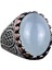 925 Ayar Katı Gümüş Erkek Yüzük - Doğal Taşlarla El Yapımı Şıklık (Cabochon Akuamarin Taşı) 1