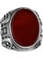 El Yapımı Kırmızı Akik Taş Yüzük - 925 Ayar Gümüş Erkek Takısı 1