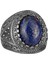 Doğal Taş Yüzük, 925 Ayar Katı Gümüş Erkek Yüzüğü (Lapis Lazuli) 1