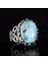 925 Ayar Katı Gümüş Erkek Yüzük - Doğal Taş Seçeneği ile El Yapımı Tasarım (Larimar) 5
