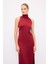 Halter Yaka Uzun Elbise Bordo 12444660000 2