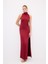 Halter Yaka Uzun Elbise Bordo 12444660000 4