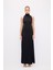 Halter Yaka Uzun Elbise Siyah 12444660000 5