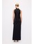 Halter Yaka Uzun Elbise Siyah 12444660000 8