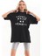 Unisex Baskılı Oversize T-Shirt - Siyah 5