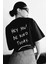 Unisex Baskılı Oversize T-Shirt - Siyah 5