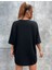 Unisex Baskılı Oversize T-Shirt - Siyah 2