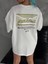 Unisex Baskılı Oversize T-Shirt - Beyaz 5