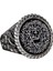 Gümüş Erkek Yüzük, Doğal Siyah Onyks Taşı, Kral Süleyman Mührü Yüzüğü, El Yapımı Takı 1