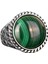 925 Ayar Gümüş Yüzük, Doğal Malahit Taş Yüzük, Yuvarlak Erkek Yüzüğü 1