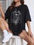 Baskılı T-Shirt - Siyah 3