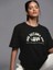 Baskılı Oversize T-Shirt - Siyah 4