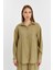 Kadın Haki Casual Oversize/geniş Kalıp Gömlek 2