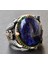 Doğal Cabochon Safir Taşlı Erkek Yüzüğü, 925 Ayar Gümüş Kartal Pençesi Tasarımı 3