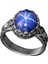 Doğal Yıldız Safir Taşlı Yüzük, 925 Ayar Gümüş Yüzük Erkekler Için, Mavi Taş Yüzük 1