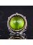 El Yapımı Taşlı Erkek Yüzük - 925 Ayar Gümüş Erkek Yüzük ile Farklı ve Kendine Has Tasarım (Yapay Peridot) 4