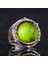 El Yapımı Taşlı Erkek Yüzük - 925 Ayar Gümüş Erkek Yüzük ile Farklı ve Kendine Has Tasarım (Yapay Peridot) 5