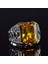 925 Ayar Gümüş Doğal Citrine Taşlı Erkek Gümüş Yüzük, Citrine Taşlı Erkek Yüzüğü, El Yapımı Oymalı Erkek Gümüş Yüzük, Türk Gümüş Yüzüğü, Sarı 5