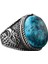 Doğal Arizona Turkuaz Taş Yüzük - 925 Ayar Gümüş Erkek Kartal Yüzüğü - Günlük Kullanım ve Özel Etkinlikler Için Ideal (Stil-1) 1