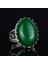 Doğal Taş Yüzük - 925 Ayar Gümüş Büyük Yüzük - El Yapımı Yüzük (Jade) 5