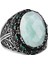 Doğal Amazonit Taşı Yüzük - 925 Ayar Gümüş El Yapımı Erkek Takısı, Özgün Tasarım 1