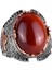 Doğal Kırmızı Akik Taş Yüzük, 925 Ayar Gümüş Yüzük Erkekler Için 1