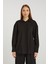 Kadın Siyah Casual Oversize/geniş Kalıp Gömlek 3