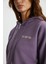 Jewel Kadın 3 Iplik Şardonlu Mor Sweatshirt 5