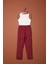 Modal Kumaş Duble Paça Kadın Pantolon-Bordo 3