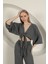 Müslin Kumaş Kimono-Antrasit 1