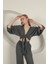 Müslin Kumaş Kimono-Antrasit 4
