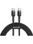 Cafule, 3.0 A Usb-C & Usb-C Şarj & Data Aktarımı Kablosu, Flash/hızlı Şarj, 1 Metre, Gri/siy 1